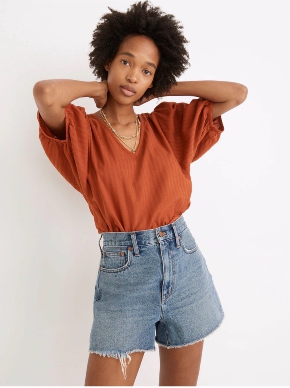 Madewell The Mom Jean blue denim shorts sz 31